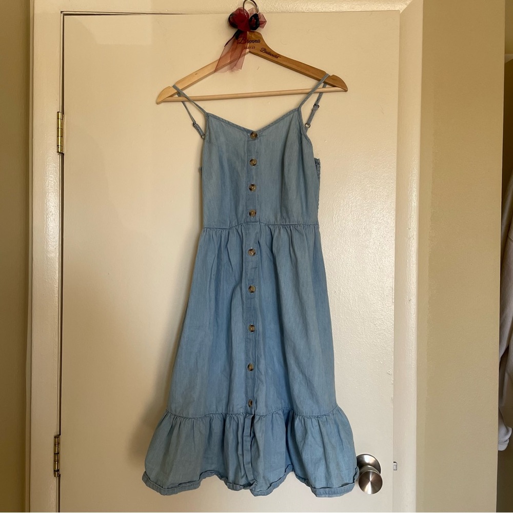 Button down denim dress